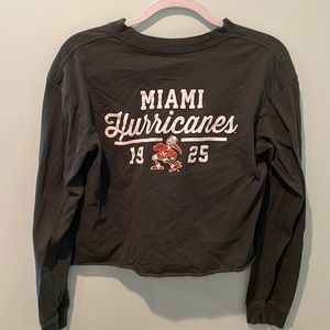 University of Miami cropped long sleeve